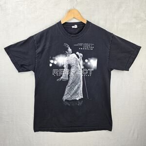 Aretha Franklin Respect Movie Promo Shirt Large Soul Music Double Sided Hudson